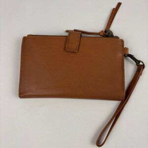 Lucky Brand Brown Leather Wallet Wristlet